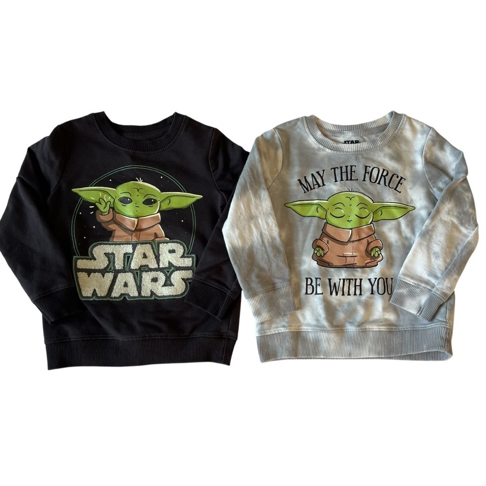 2/$30 Star Wars Kids Sweatshirt Set - Black & Gray with Green Yoda- Size 3T-4T